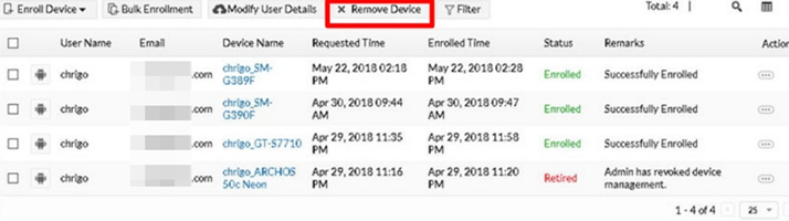 remove manageengine via admin panel