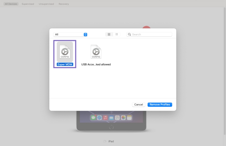 remove mdm profiles via apple configurator