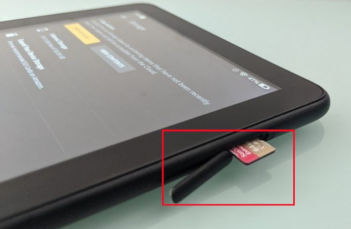 remove sd card on amazon fire tablet