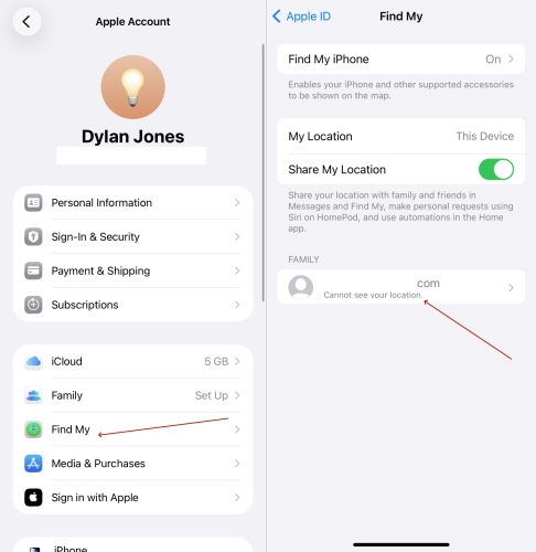 request location in settings