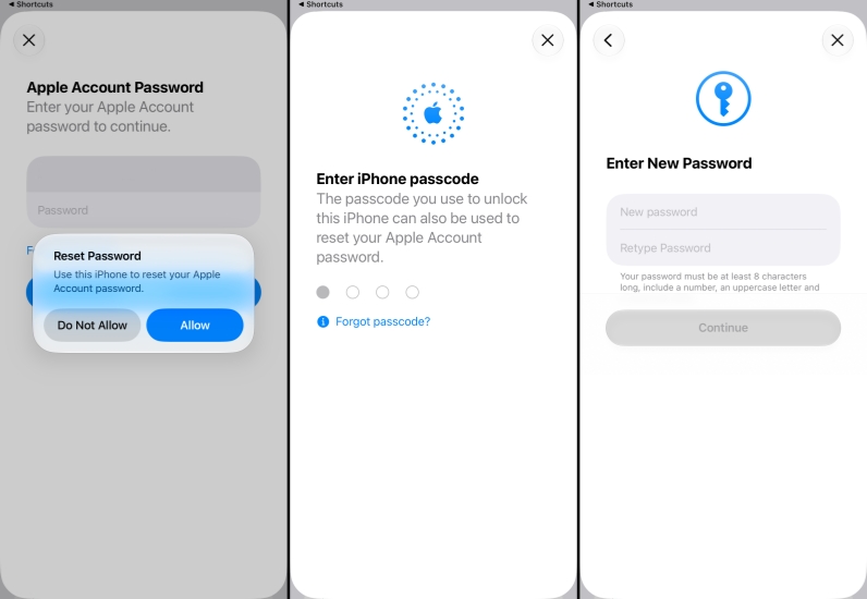reset apple id password prompt on iphone