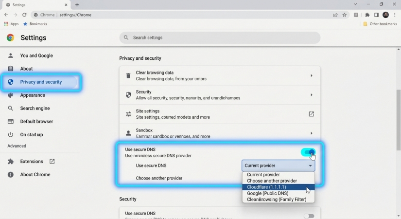 access tiktok via dns settings