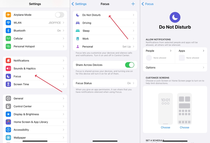 reset do not disturb on iphone