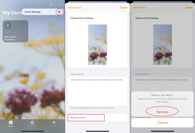 reset homekit configuration on iphone