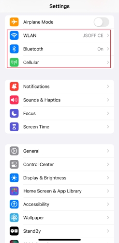 reset wifi bluetooth cellular