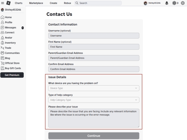 roblox location change support