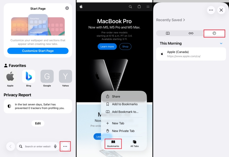 safari history on iphone