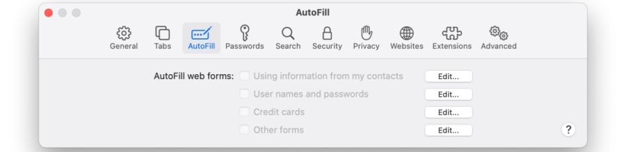 enable passwords autofill on mac