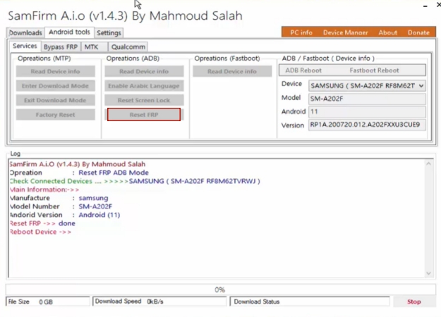 samfirm aio reset frp