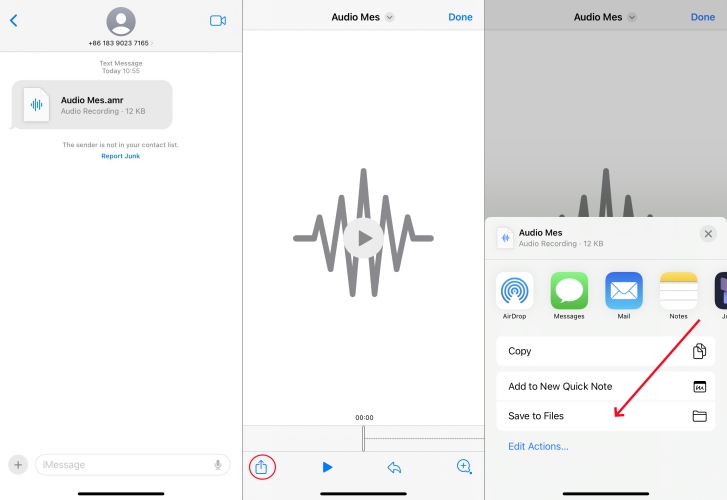 save audio messages on iphone