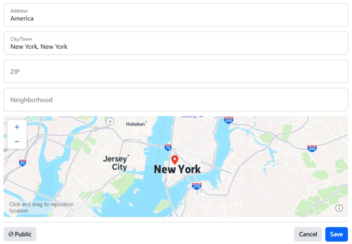 save location on facebook