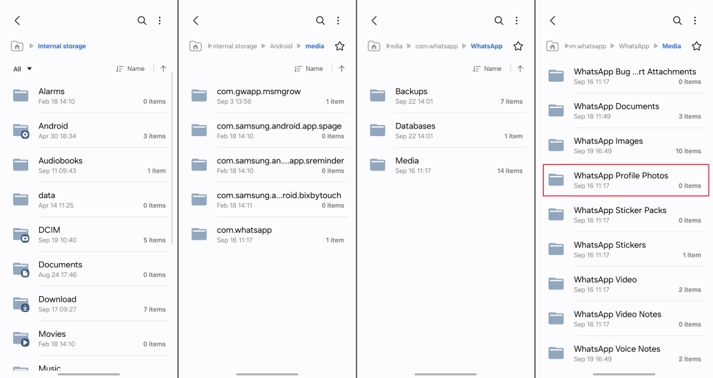 save whatsapp profile pictures via file manager on android