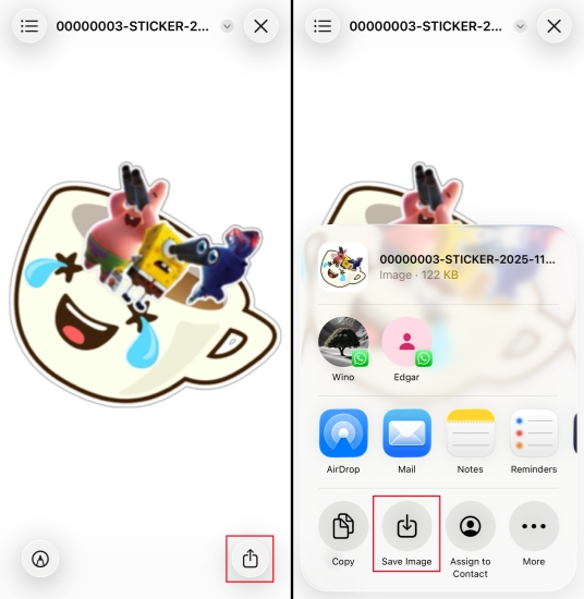 save whatsapp stickers to gallery on iphone