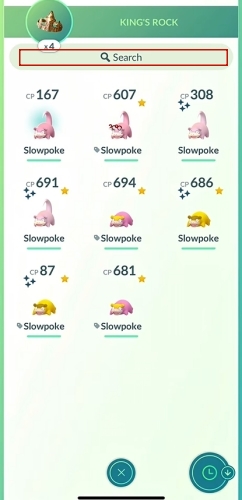 search pokemon in storage