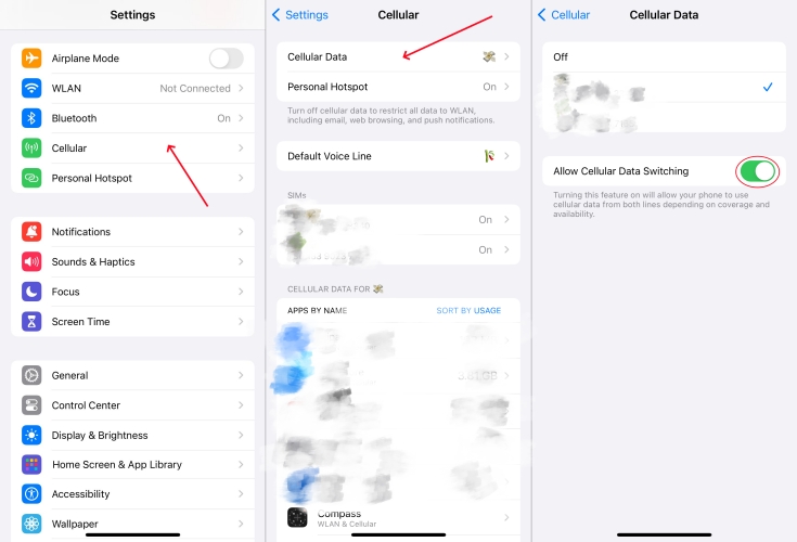select dual sim card on iphone