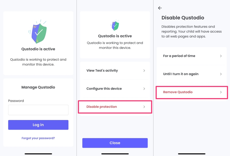 remove qustodio from iphone