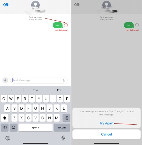 send message again on iphone
