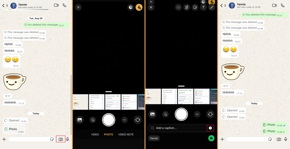 how to send disappearing photos on iphone whatsapp