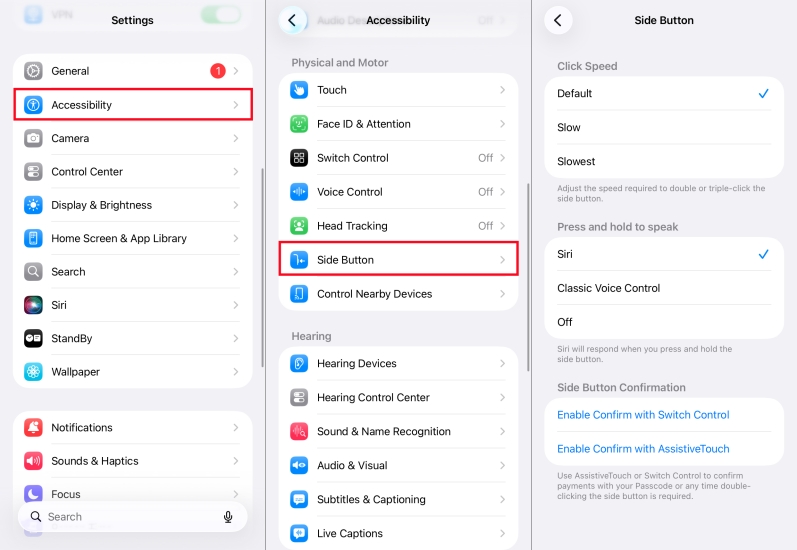 set click speed on iphone