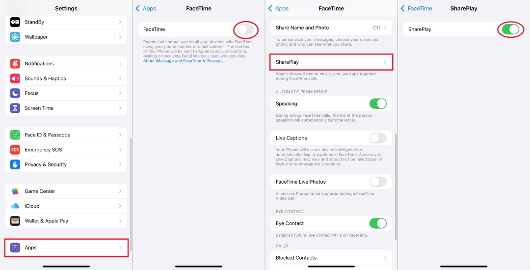 set facetime in iphone settings
