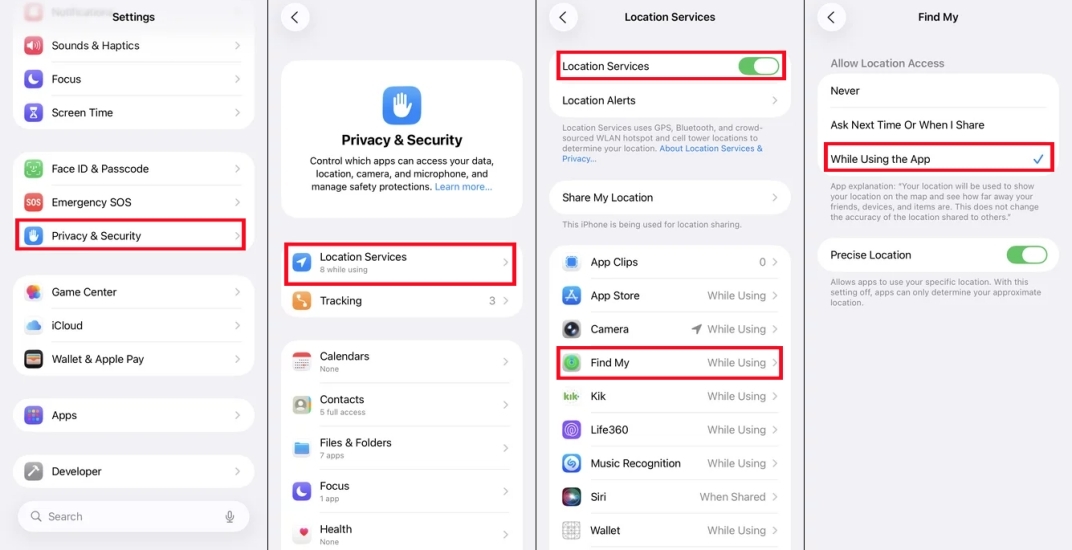 turn on location services