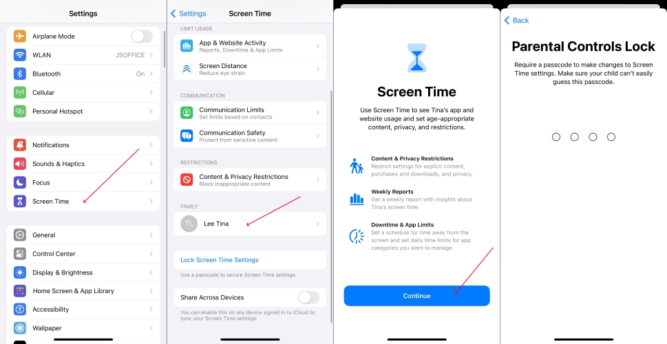 set parental control on childe's iphone