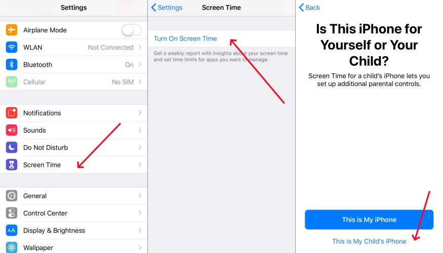 set parental controls for child iphone