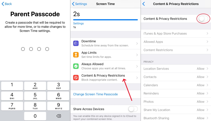 set parental controls for child iphone