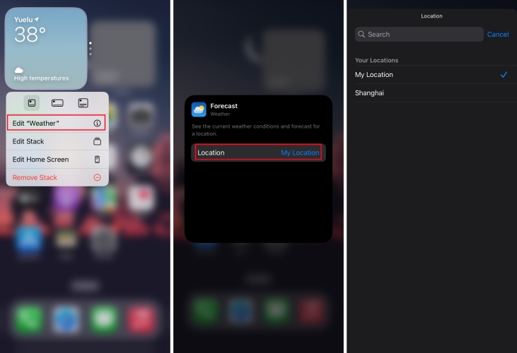 set a precise location for weather widget
