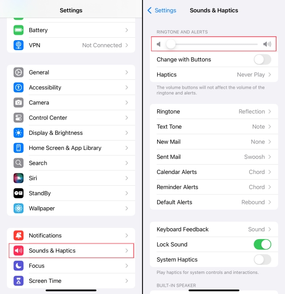 set ringtone volume