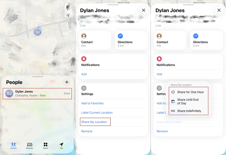 share location find my