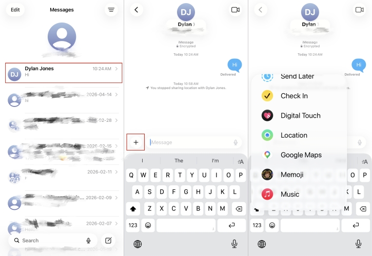 share location messages