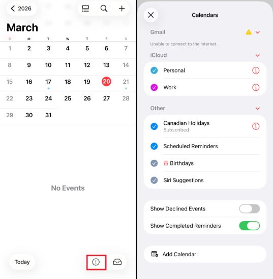 show all events in calendar