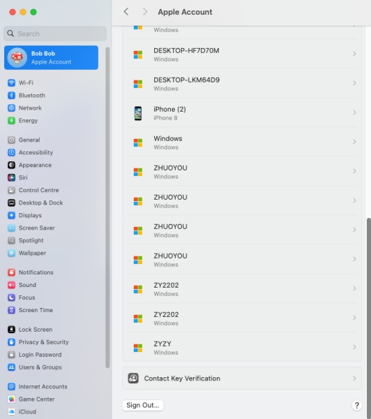 sign out apple id on mac