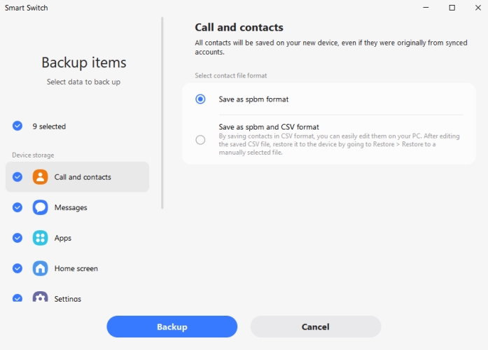 backup samsung tablet with smart switch