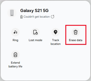 factory reset samsung tablet via smartthings find