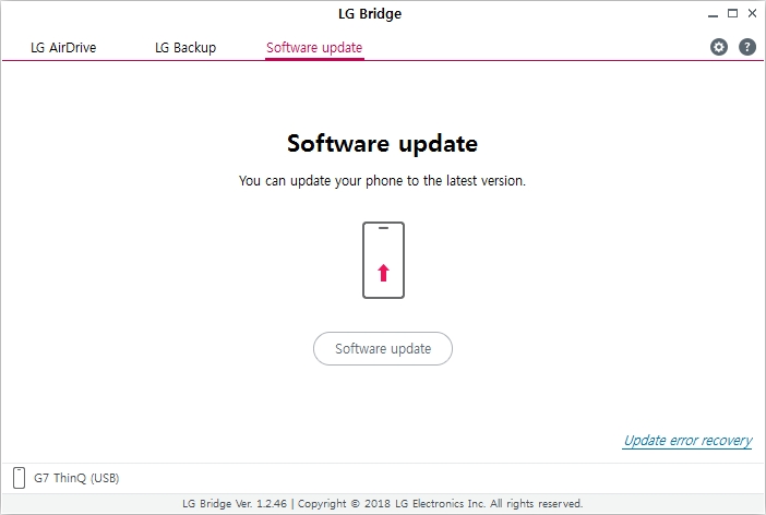 software update in lg bridge
