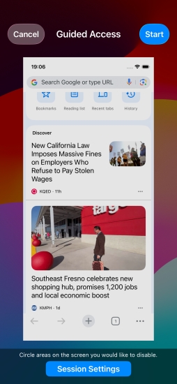 block web content on iphone