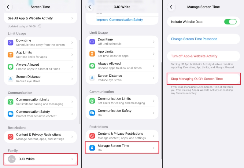 stop managing screen time on child
