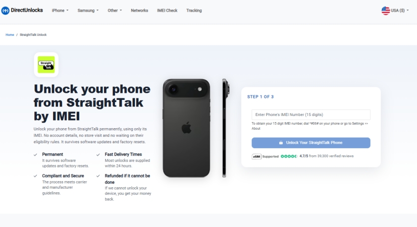 straight talk unlock online services