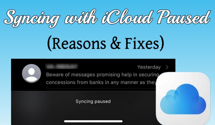 syncing with icloud paused