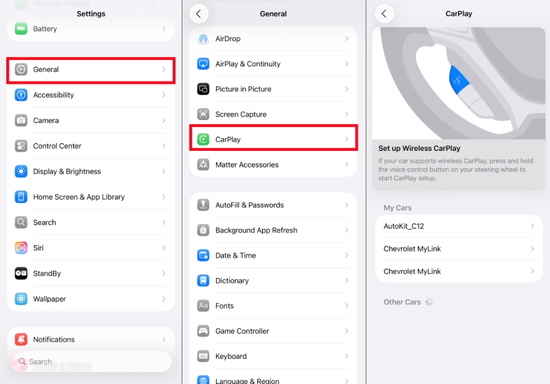 tap car in carplay on iphone