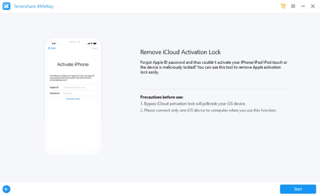 tenorshare 4mekey activation lock removal
