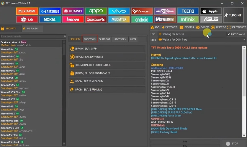 tft unlock tool function