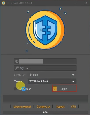 tft unlock tool login