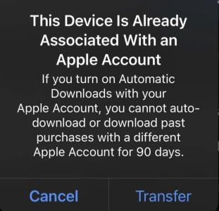 this device is already associated with an apple account