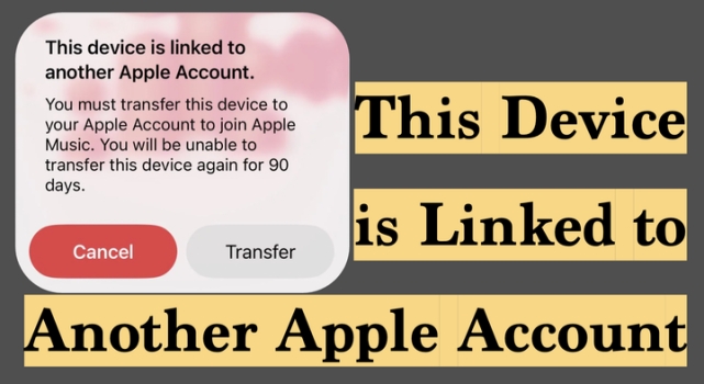 this device is linked to another apple account