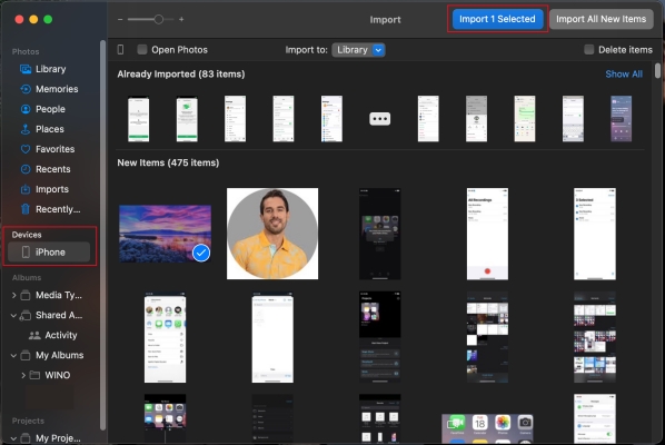 transfer photos from iphone to mac via data cable
