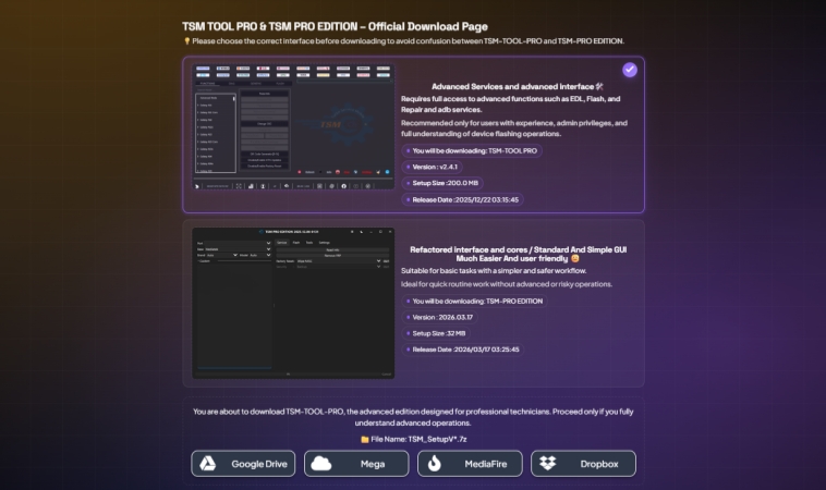 tsm tool pro and edition
