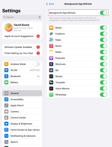 background app refresh on iphone